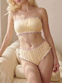 Eraneu Set de 2 sujetadores inalámbricos para mujer - Amarillo - Ver 3