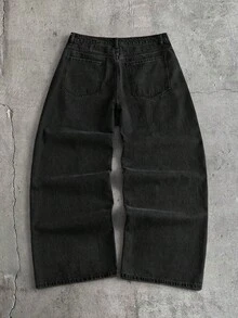 AXEPEAK Men's Black Loose Fit Casual Jeans With Large Pockets - Black - View 7