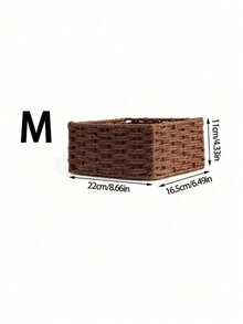 1/3PCS Retro Woven Multipurpose Storage Basket Entryway Desk Organizer Box For Snacks Cosmetics Home Use Home Decor Organization Storage Solution Gift - Coffee Brown - View 11