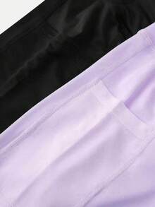 SHEIN 青少年女孩 2件組純色貼身運動短褲，舒適口袋設計，適合日常健身、運動、跑步、戶外活動，夏季適用 - 彩色 - 查看 5