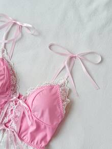 SweetSlumber 2件套甜美蕾丝吊带睡衣女士套装 - 彩色 - 查看 6