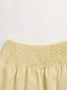 Girlism Teen Girl White,Ruffle Skirt Boho Long Skirt Break Paperbag Waist Frill Trim Ruffle Hem Skirt - Yellow - View 4