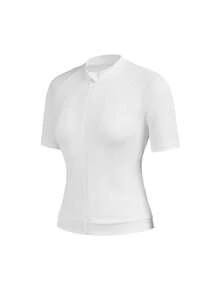 SHEIN Cheerettes 女款素色插肩袖短袖騎行上衣 - 白色 - 查看 4
