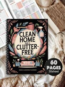 1pc Elegant Floral Spiral Cleaning Planner Notebook With Weekly Monthly Layout Undated Premium Travel Journal For Home Office School Use Perfect Gift For Friend Colleague Coworker Daily Task Tracker - multicolor - View 7