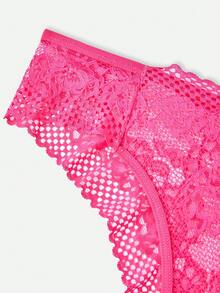 4 Stück/Pack Sexy Spitzen-Patchwork Bikini Höschen, Damen Unterwäsche mit niedriger Taille, nahtlos, ausgeschnitten und bequem - Verschiedenfarbig - Übersicht 11