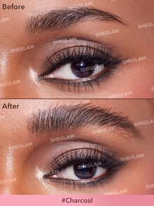 SHEGLAM Brow-Fection Angled Brush & Dip-Charcoal Hair-Like Strokes Liquid Eyeborw Eyeborw Gel Pen Easy To Color Long Lasting Quick Drying Shaping Outlining Filling Eyebrow Makeup Brow Pomade - Charcoal - View 3