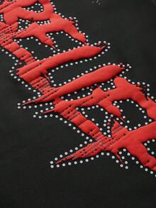 ROMWE MEN Street Life 男款字母印花圓領休閒寬鬆背心上衣 - 彩色 - 查看 2