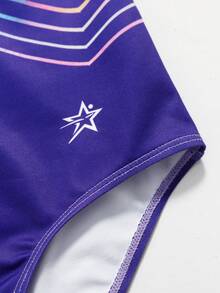 SHEIN 少女漸層星星印花運動連身褲 - 紫色 - 查看 10
