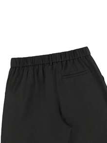 Manfinity Homme Pantalones largos de unicolor versátiles para hombres, para ir al trabajo y negocios - Negro - Ver 3