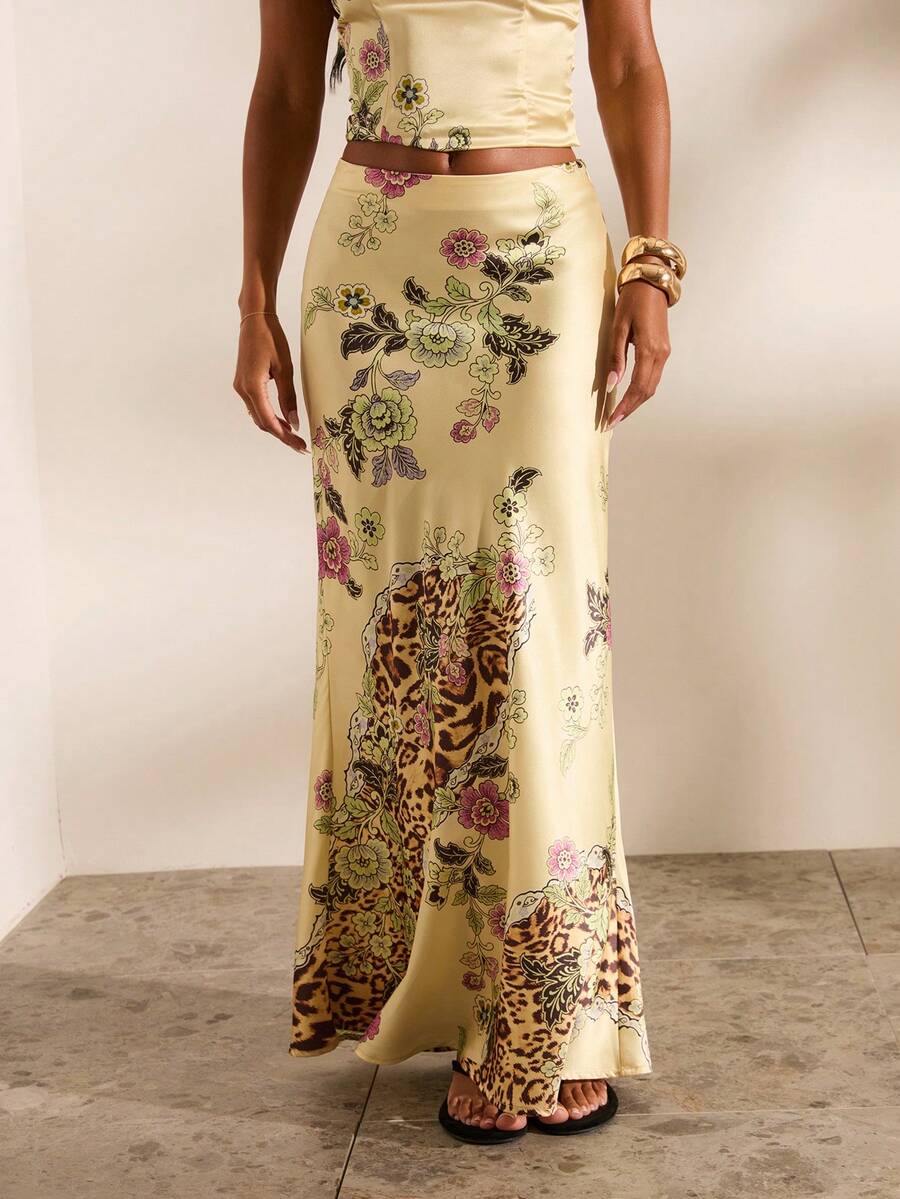 Opulessa Trang phục công sở thường ngày dành cho nữ, mùa thu đông, kiểu dáng thanh lịch, màu trơn, chất liệu dệt, cạp cao, dáng đuôi cá. - Vàng nhạt - Xem 1
