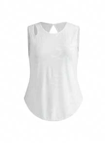 Cheerettes Women's Plus Size Solid Color Casual Versatile Daily Wear & Sports T-Shirt - White - View 2