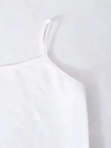 SHEIN 3件/套 青少年女孩休閒通勤套裝，精緻清新花卉印花襯衫、基本細肩帶背心及純色寬腿褲，適合春夏季 - 黑色 - 查看 3