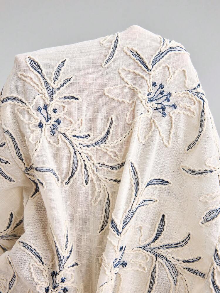 Women's Off-White Custom Embroidered Dress All-Season Bohemian Style Vacation Outfits Seaside Women's Clothing Modern Urban Business Casual Style