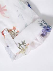 Rusticease Camisa informal de talla grande con estampado floral de verano - Albaricoque - Ver 4