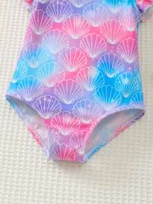 Cozy Pixies Toddler Girls' Colorblock Bow & Cartoon Bear Pattern Casual Cute Beach Swimwear - Multicolor - View 6