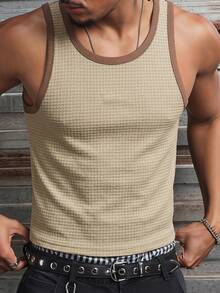 AXEPEAK Men's Crew Neck Contrast Trim Casual Everyday Wear Top - Multicolor - View 12
