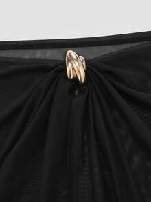 Swim Oasis Set Pakaian Renang Bikini Pantai Musim Panas Seksi Ukuran Plus - Hitam - View 5