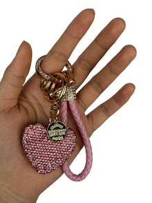 Valentine's Day Gift Heart-Shaped Keychain, Wristlet Sparkling Keychain, Women's Keychain, Car Key, Wallet Charm, Handbag, Backpack Accessory, Engagement, Wedding, Birthday Party Gift - multicolor - View 7