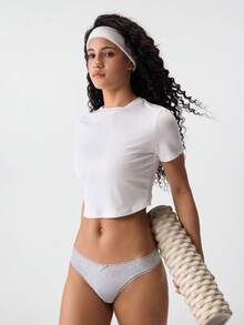 Bonmuse Bộ 3 quần lót dây cotton phối ren, không đường may và co giãn dành cho nữ. - Nhiều màu - Xem 10