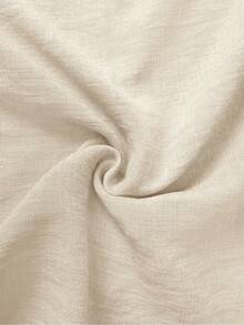 Linhara Large-Sized Woven Casual Summer Women's Shirt - Apricot - View 5