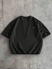 SIGLOCORE 男士休閒百搭刺繡短袖 Polo 衫 - 黑色 - 查看 8