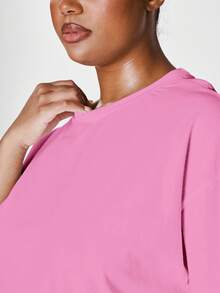 MUSERA Plus Size T-Shirt Spring, Vacation, Summer, Holiday, Elegant, Casual - Pink - View 6