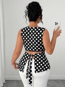 Elenzga Damen Große Größen Französisch Elegant 90er 1960er Lässig Urlaub Pendeln Date Night Weich Strick Schwarz und Weiß Muster Rundhals Ärmellos Figurbetont Tanktop - Schwarz und Weiss - Übersicht 2