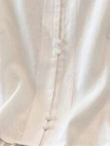 SHEIN Franclia 女款素色春夏休閒刺繡蕾絲拼接無袖上衣 - 白色 - 查看 7