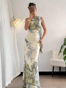 Firerie 女款夏季優雅浪漫時尚通勤性感優雅風不對稱肩修身長洋裝，適合派對、海灘度假、返校季、浪漫約會、婚禮季、生日、復活節，春夏洋裝 - 彩色 - 查看 15