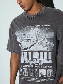 Modcrash Vintage Distressed Snow Flake Print T-Shirt, Spring/Summer - Grey - View 7