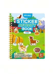 Princess Farm Animals Vehicles Reusable Sticker Book Waterproof Double Sided Design Cognitive Learning Activity For Kids 3+ Travel Friendly Play Christmas Stocking Fillers Holiday Gift Ideas Must Haves - Multicolor - View 15