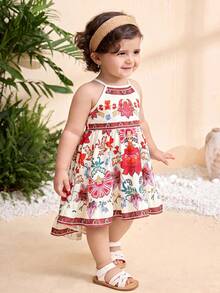 Travachic KIDS Travachic KIDS 女嬰優雅可愛花卉無袖度假洋裝，夏季 - 彩色 - 查看 2