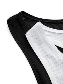 SHEIN Cheerettes 素色U領無袖極簡設計夏季運動背心上衣 - 彩色 - 查看 13