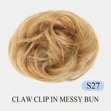Tóc giả búi rối kẹp càng cua, tóc giả búi xoăn gợn sóng, tóc giả buộc búi scrunchie cho nữ, màu nâu trung bình có highlight, tóc giả búi kẹp càng cua, tóc giả búi rối, tóc giả buộc búi scrunchie cho nữ, màu nâu trung bình có highlight, tóc giả búi kẹp - Nhiều màu - Xem 25