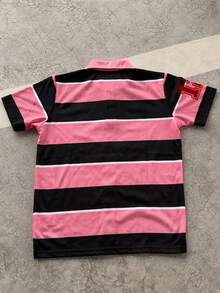 Manfinity EMRG Men's Colorblock Striped & Letter Print Short Sleeve Polo Shirt, Summer - Multicolor - View 2