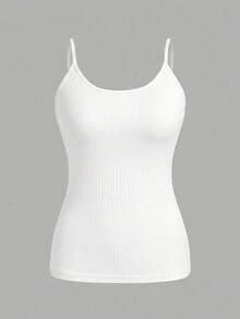 Comfortcana Plus Size Women's Black White 2 Pieces Casual Camisole Set, Suitable For Summer Holiday - Multicolor - View 5