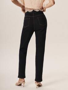 Willow Rêve Jeans casuales y versátiles para ir al trabajo de las mujeres - Azul lavado oscuro - Ver 2