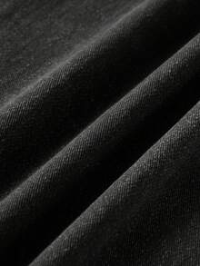 ROMWE MEN Quần jeans nam dáng suông, chất liệu dày dặn, in họa tiết, đã qua xử lý giặt. - màu đen - Xem 6