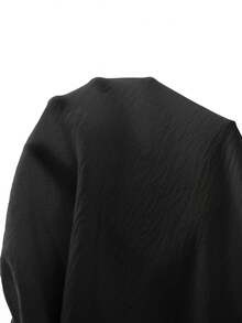 SHEIN 夏季度假純色平口連身短褲 - 黑色 - 查看 6