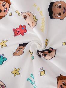 CoComelon X SHEIN Baby Boy Round Neck Short Sleeve Top And Leggings Pajama Set - Multicolor - View 6