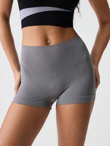 Loungeista 1pc Ladies Seamless Comfortable Boyshort Panties - Grey - View 2