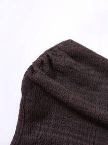 SHEIN 少女棕色针织吊带背心和阔腿裤两件套，休闲度假装 - 棕色 - 查看 7