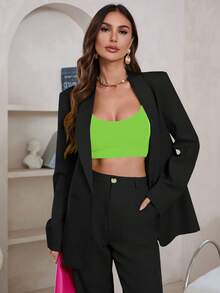 Aveloria Modichic Solid Color Long Sleeve Blazers With Pockets  Fall Cloth For Women - Black - View 4