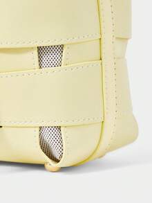 SHECARRY Women's Fashion Two-In-One Handbag, Fresh Light Yellow Messenger Bucket Bag, Exquisite And Simple Hollow Craftsmanship, Suitable For Commuting, Daily Life, Shopping, Vacation, Travel, Matching - Light yellow. - View 7