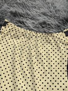 IslaSuriya Gaun Pesta Tanpa Lengan Wanita dengan Hiasan Renda dan Motif Polkadot - Angsa kuning - View 2