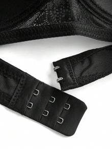 DesireSculpt Sujetador elegante de unicolor con aplicaciones de encaje - Negro - Ver 7