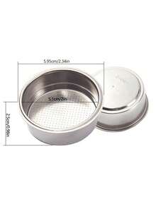 Saringan Kopi Stainless Steel 51mm, Saringan Berpori Bertekanan untuk Dua Cangkir Kopi, Keranjang Portafilter Dua Lapis, Aksesoris Pengganti Mesin Kopi - Perak - View 8