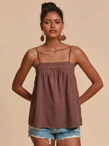 Travachic Women's Summer Casual Brown Camisole - Brown - View 6