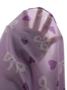 SHEIN 4pcs Set Piyama Rajut Lengan Pendek Motif Pita & Hati Lucu untuk Anak Perempuan - Mauve Purple - View 7