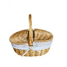 Handwoven Willow Picnic Basket With Handle And Double Lids, Suitable For Storing Food, Fruits, Holidays, Camping, Shopping, Home Decor. Made Of Pure Natural Handwoven Willow, Slight Color Difference May Exist Due To Growth Factors, But Does Not Affect Aesthetics And Usability. Please Purchase With Confidence. - Multicolor - View 12